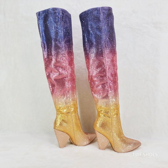 Mata Shoes Multicolor Over the Knee Boots - Picture 1 of 16